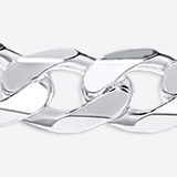 Sterling silver bracelet: Curb bracelet silver 15mm