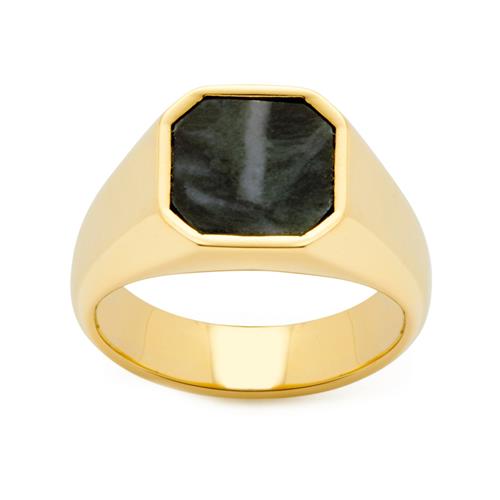 Ring Lira für Damen aus Edelstahl mit Marmor, IP Gold