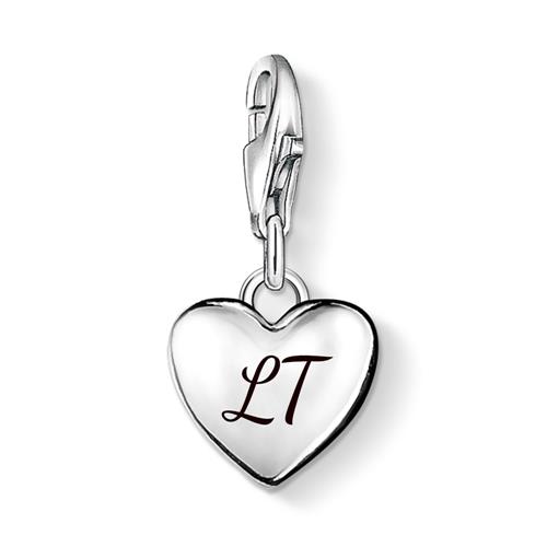 Heart Charm In Sterling Silver, Engravable