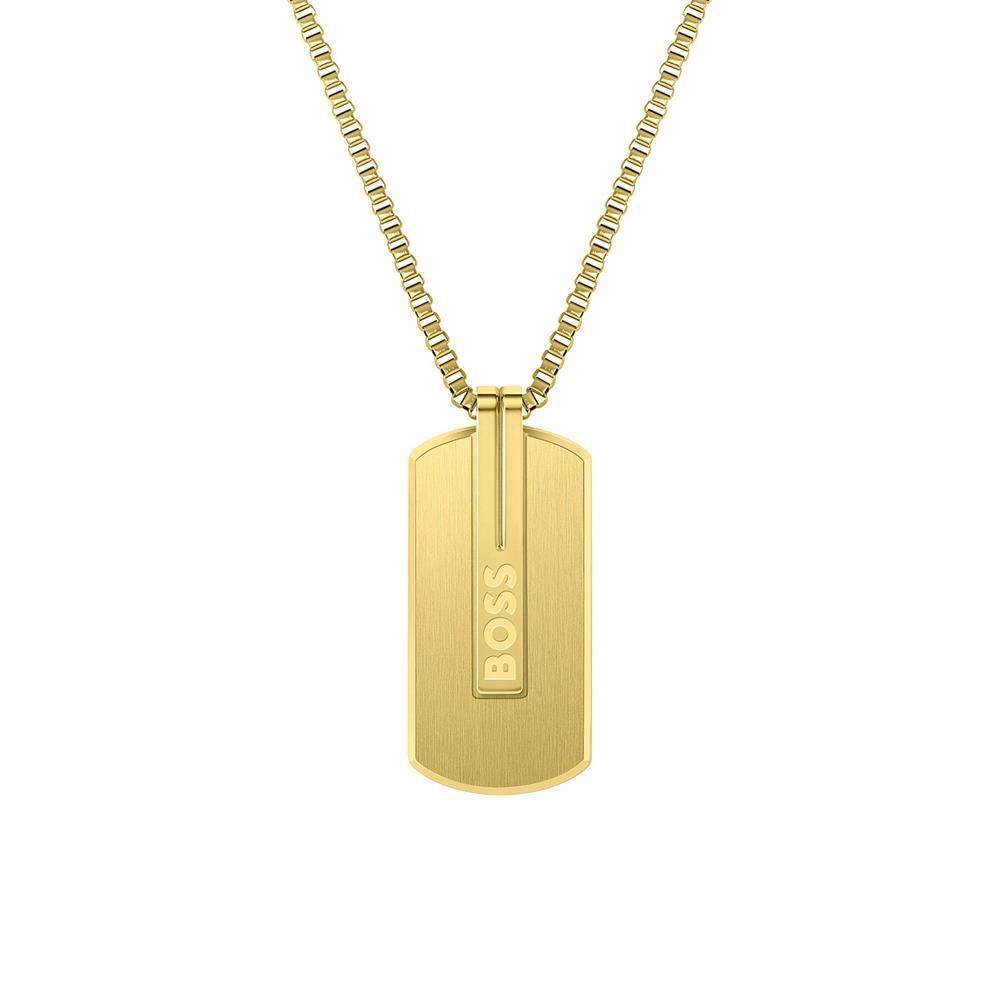 Mens gold dog tag hot sale necklace