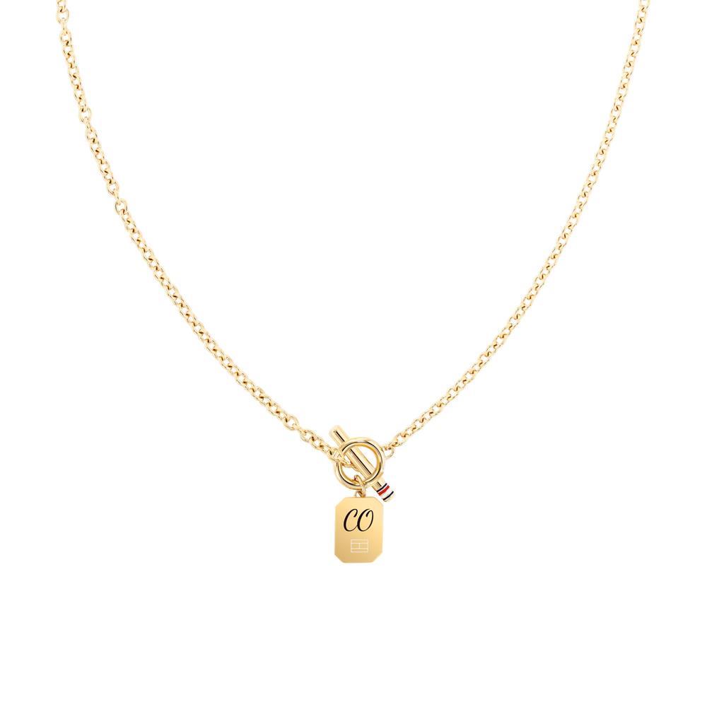 Tommy Hilfiger Kette Edelstahl für aus Damen Dog 2780430 mit Tag vergoldetem