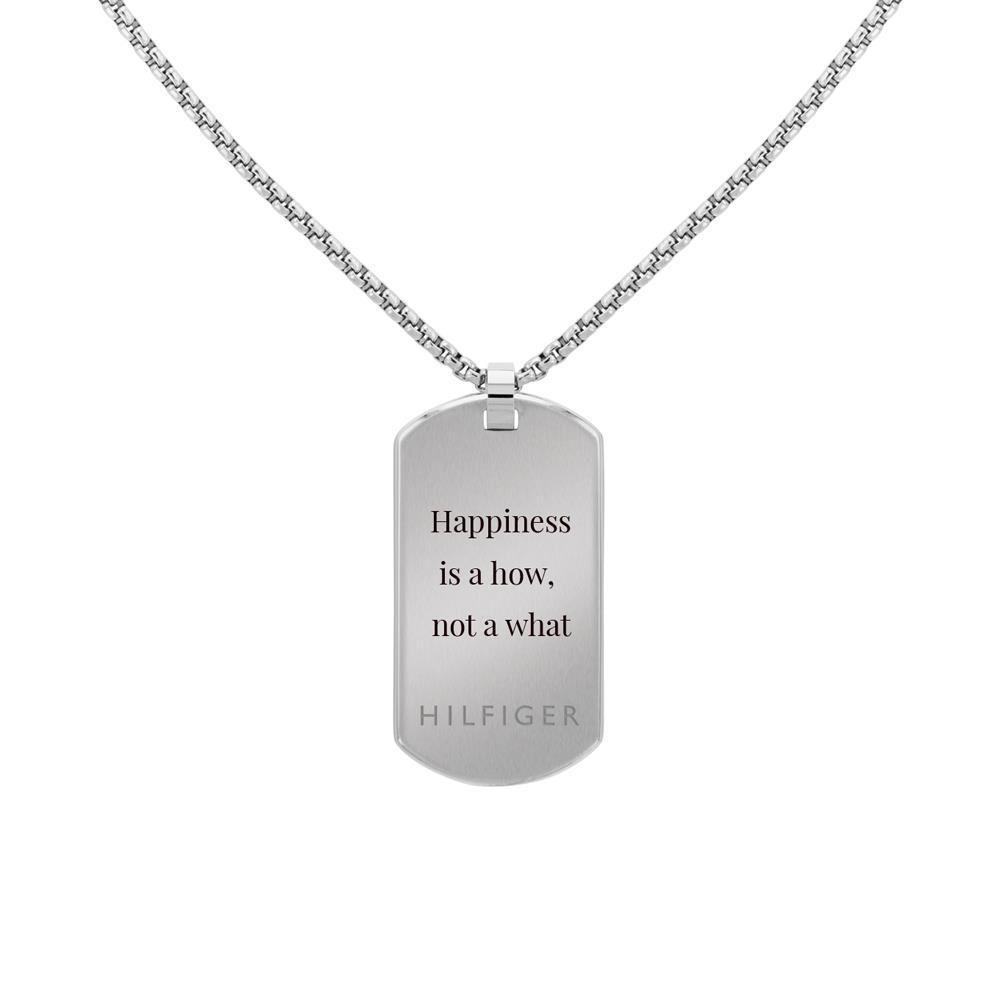 Tommy Hilfiger Necklace Mens Silver/Blue Double Dog Tag | Hurleys