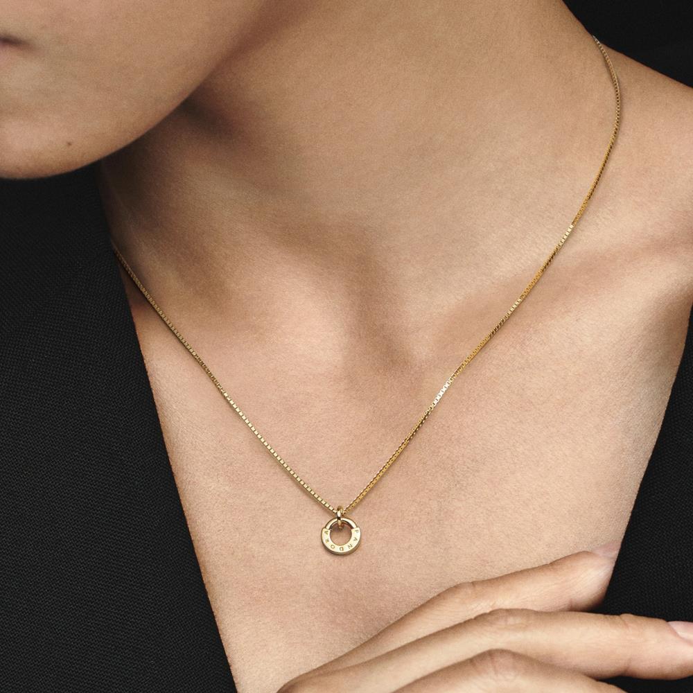 Genuine Pandora T bone Pave Circle Logo Signature Necklace 45cm drop –  Preloved Pandora Boutique