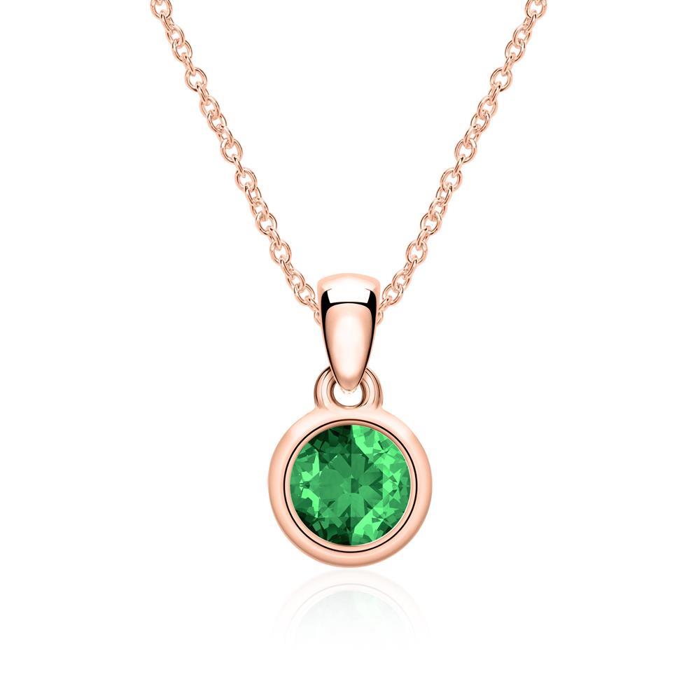 Rose gold store and emerald necklace