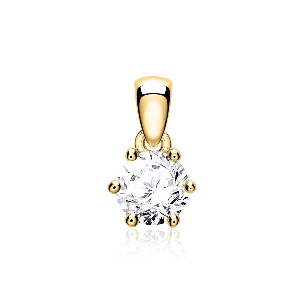 Pendant for ladies in 14ct gold with diamond
