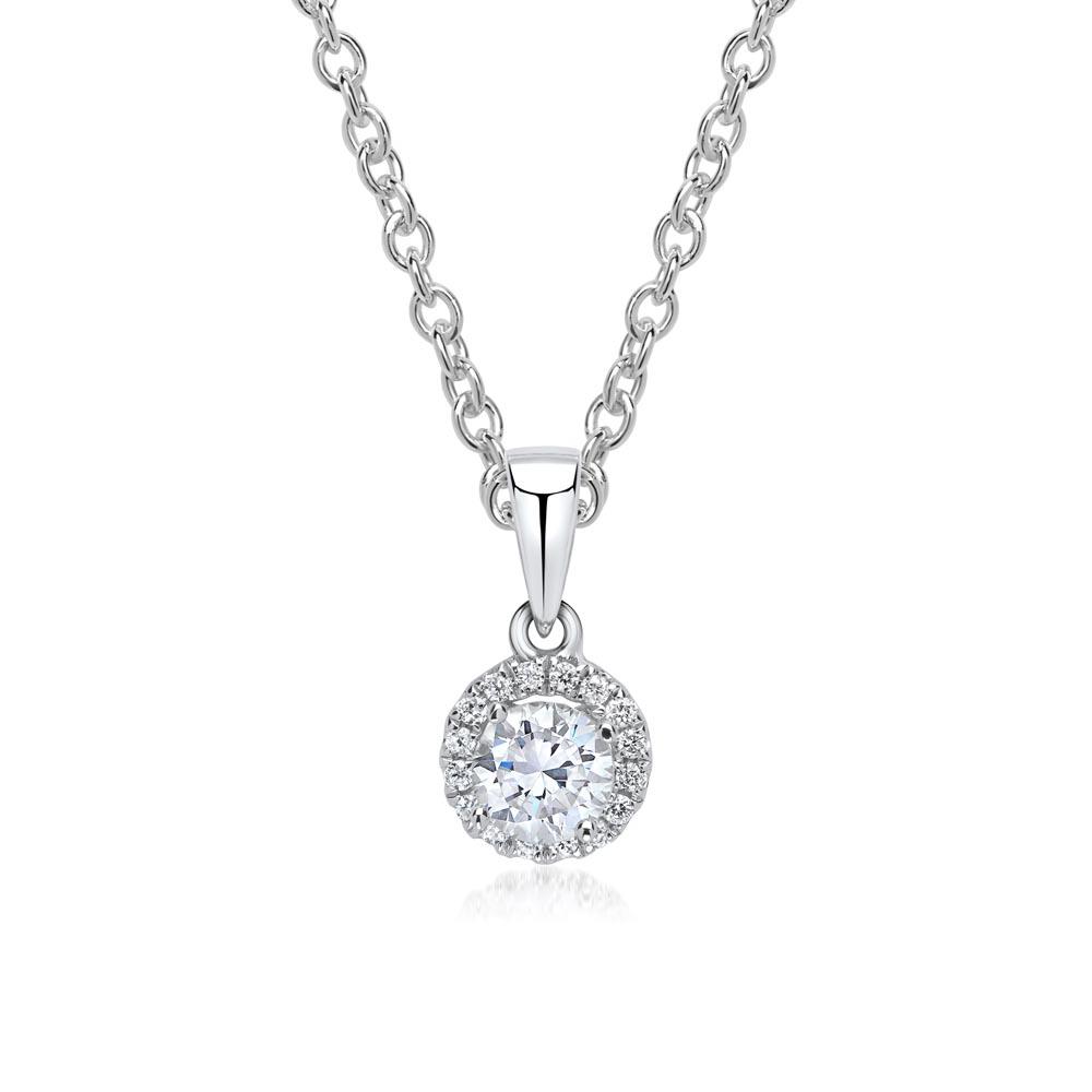 18ct White Gold Diamond Solitaire Necklace - 40pts - D45241 | F.Hinds  Jewellers