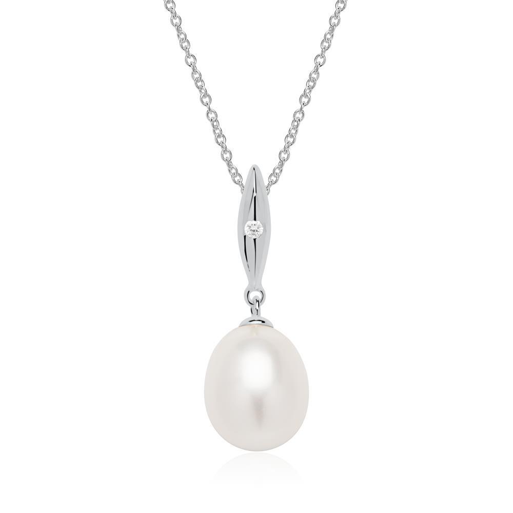 Dekorativer Anhänger Weissgold 585 Brillanten 0,03 ct Perle – Juwelen  Galerie