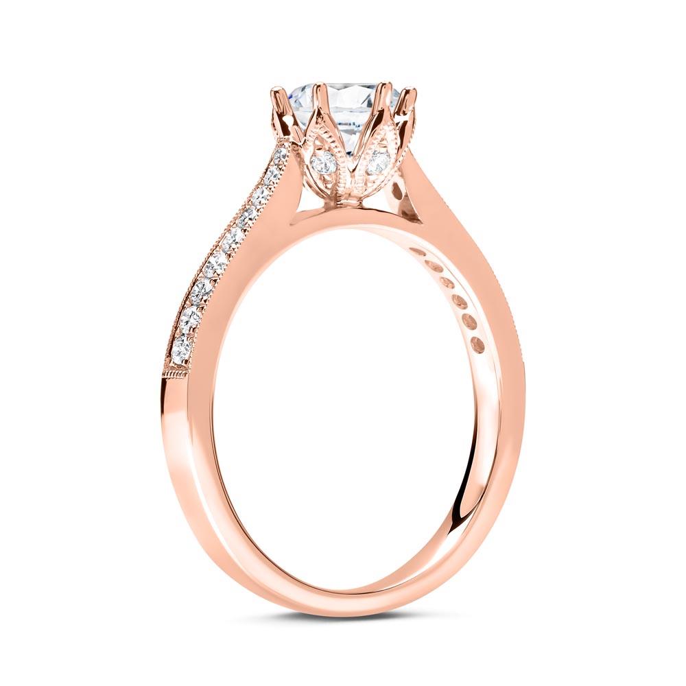 14 carat rose gold ring with diamonds