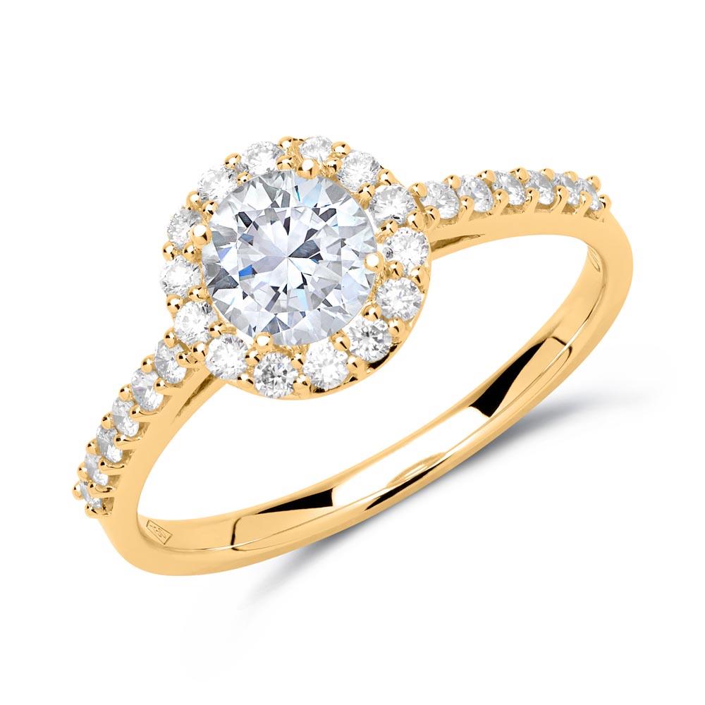 Brilladia 14ct Gold Engagement Ring With Diamonds DR0300SL-14KG