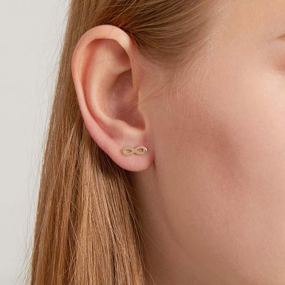 18ct rose gold mini infinity stud earrings | Earrings | Cerrone