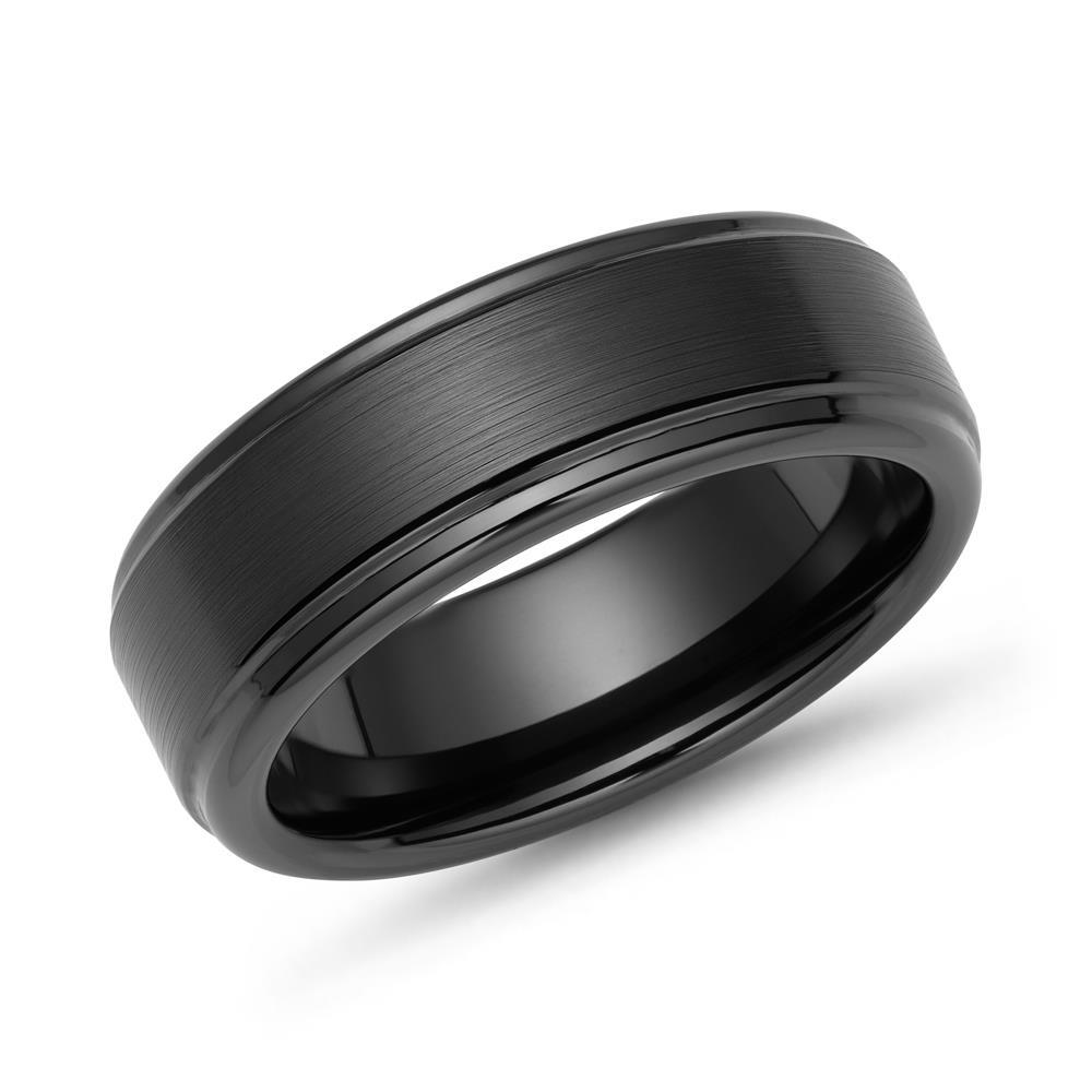 Hochwertiger kratzfester Schwarzer Keramik Ring KR0001