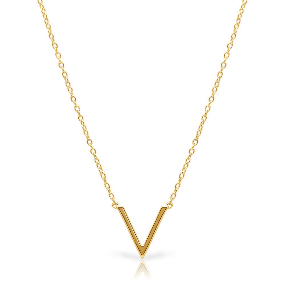 Sterling Gold Plated Necklace lanii V-Shaped LSN0002 Pendant Silver