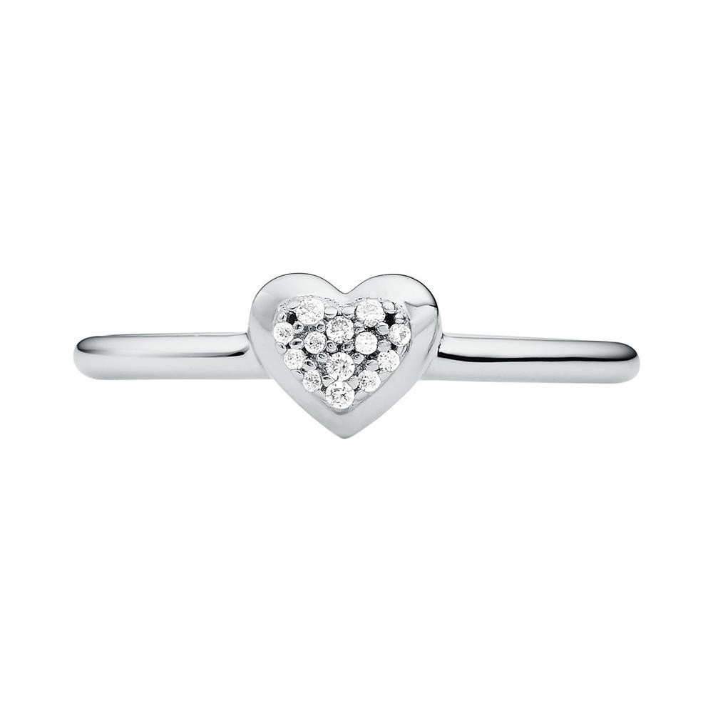 Michael Kors Premium Heart Ring For Ladies In 925 Silver, Cubic