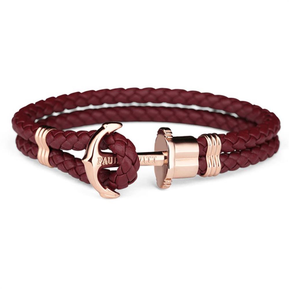 Phrep leather bracelet wine red