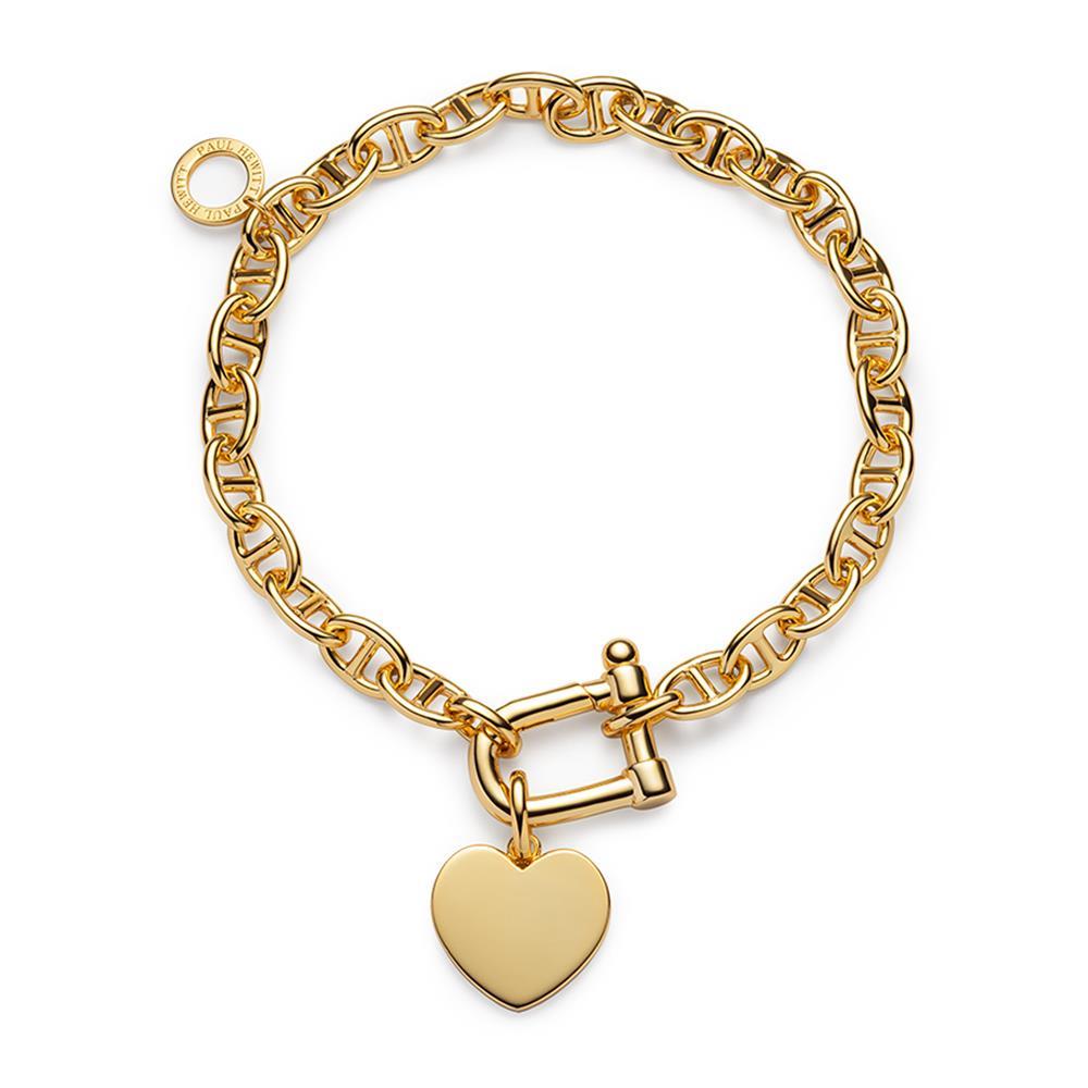 Paul Hewitt Armkette Anchor Chain Heart aus 925er Silber, vergoldet PH004346