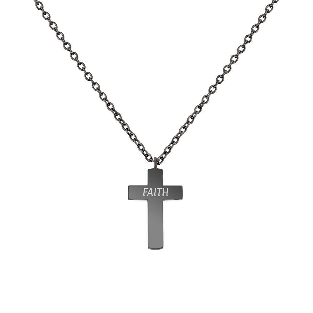 Sterling Silver Classic Engravable Cross Necklace | Jewlr
