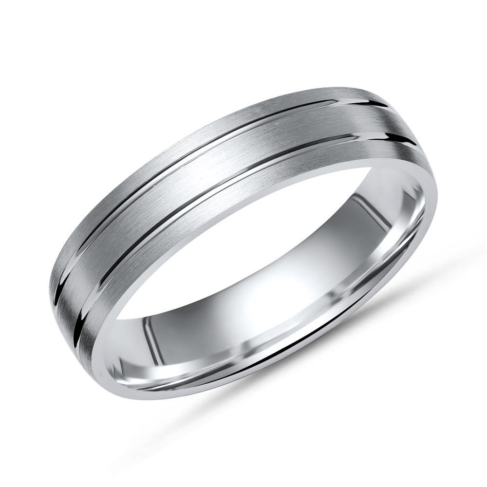Unique Silver Ring Sterling Silver Gloss Grooves 5mm R8514SL
