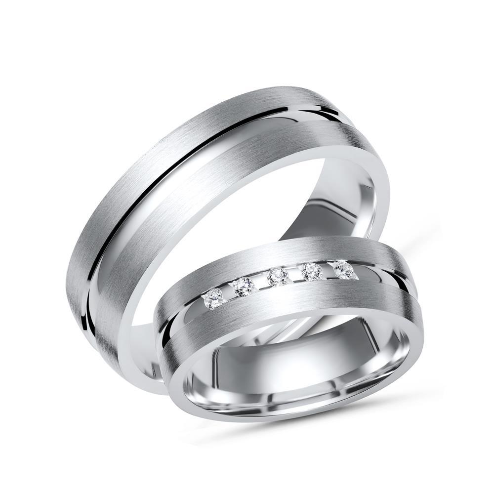 Alianzas acero circonita Swarovski, anillos de boda acero, línea bajo precio