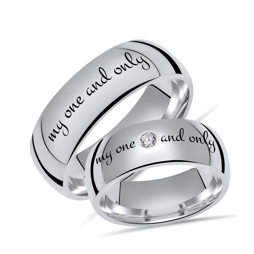 Buy Matching Set of Personalized Rings Couples Wide Rings Silver Gold  Stainless Steel Ring, Name Rings, Wedding Bands, Promise Rings, His & Her  Online in India - Etsy