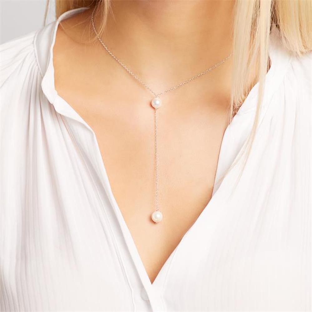 Perlenkette Silber 925er SN0319 Y-Design