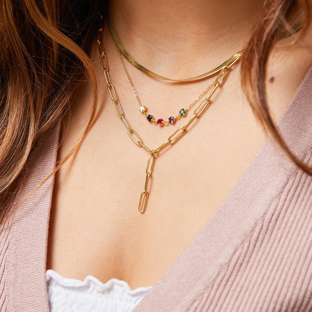 Unique Halskette für Damen aus vergoldetem Edelstahl SN1008-G