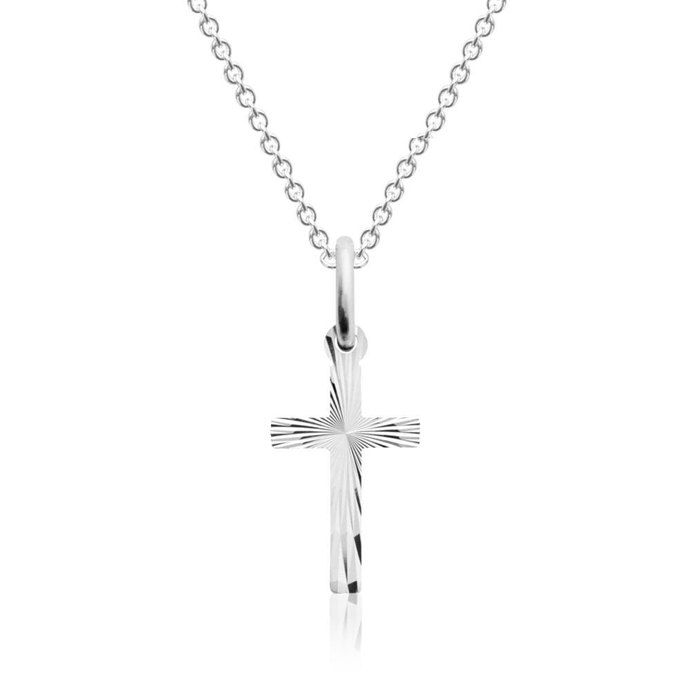 Pure silver cross on sale necklace