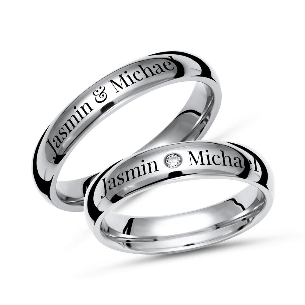 Personalized Couples Ring Set/custom Wedding Bands/stainless Steel Name  Rings/matching Name Rings/name Ring Set/promise Ring/his Her Rings - Etsy