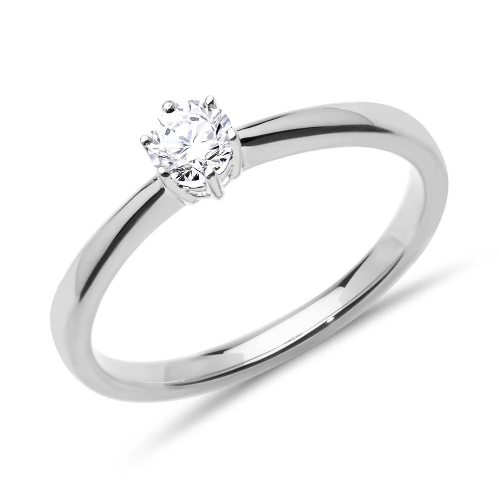 Brilladia 14ct White Gold Engagement Ring Diamond 0,25 Hoops VR0141SL