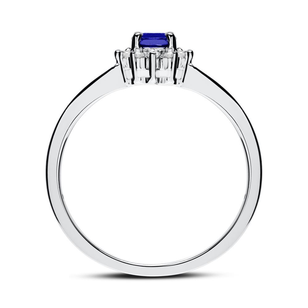 Engagement ring in 585 white gold with sapphire diamonds