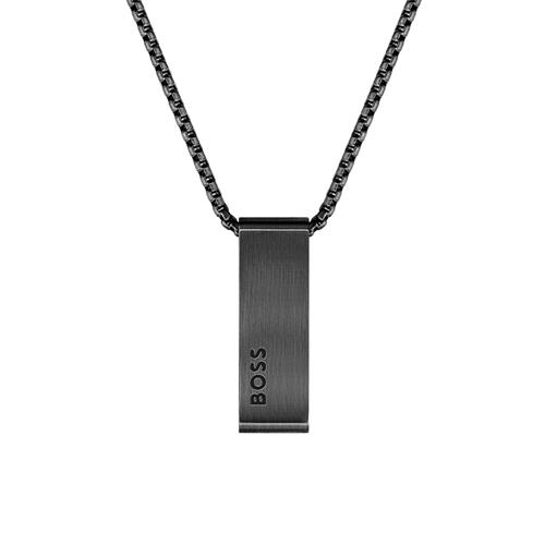 Stainless Steel Engravable Necklace Sarkis For Men, Black