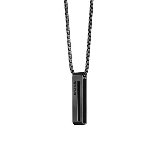 Stainless Steel Engravable Necklace Sarkis For Men, Black