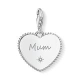 Engravable Charm Pendant Heart Mum from 925 Silver