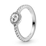 925er Silber Halo Ring für Damen mit Zirkonia