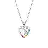 Letter chain L in 925 silver with heart zirconia