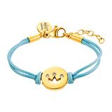Girls' Bracelet In Textile And Stainless Steel, Ip Gold