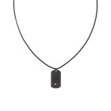 Engravable Necklace For Men In Stainless Steel, Black