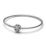 Snowflake Bangle In Sterling Silver With Cubic Zirconia