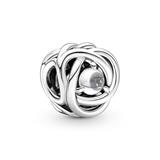 Clear Sterling Silver Eternity Circle April Charm