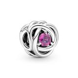 Eternity Circle Charm October In 925 Sterling Silver, Crystal