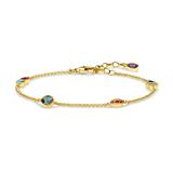 Bracelet Colored Stones In Gold-Plated Sterling Silver