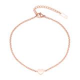Heart Rose Gold Plated Stainless Steel Anklet
