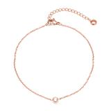 Rosegold-Plated Stainless Steel Anklet Zirconia