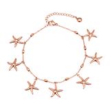 Anklet Starfish Stainless Steel Rose Gold Plated