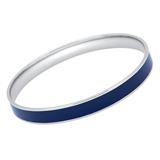 Blue Stainless Steel Bracelet With Synthetic Resin Inlay