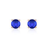 14K Rose Gold Stud Earrings For Ladies With Sapphires