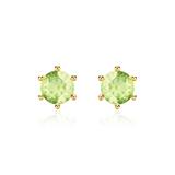 Peridot Ear Studs In 14-Carat Gold For Ladies