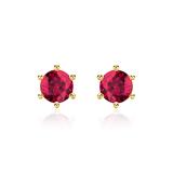 Ruby Stud Earrings For Ladies In 14-Carat Gold
