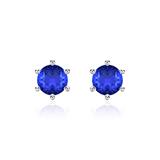 Stud Earrings For Ladies In 14K White Gold With Sapphires