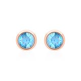 Ladies' Ear Jewellery In 14K Rose Gold With Blue Topaz