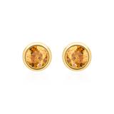 Ladies Ear Studs In 14K Gold With Citrines